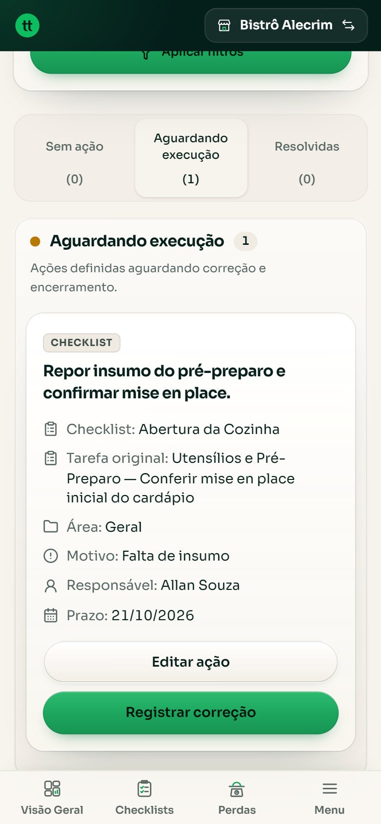Ação aguardando execução com responsável Allan e prazo registrado